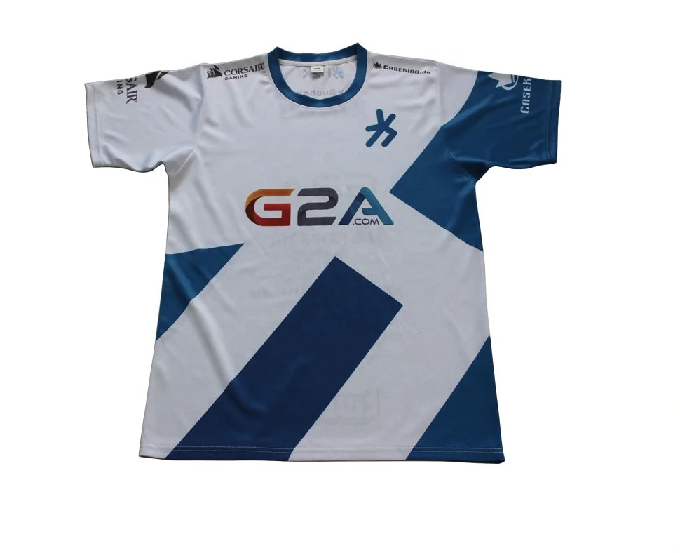 
New Design Breathable Quick Dry Custom Sublimation E-sports Gaming T-shirt 