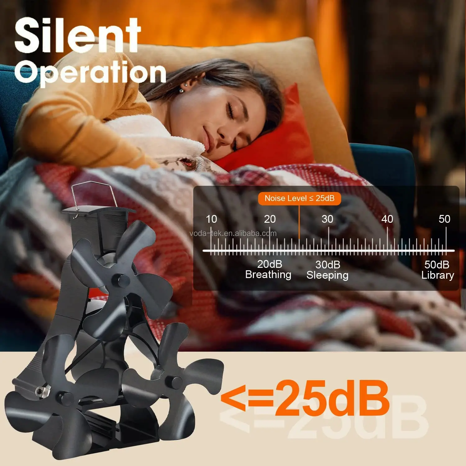 Heat Powered Stove  Wood Log Burning Fireplace Eco Heater Tool Heat Furnace Stove Fan