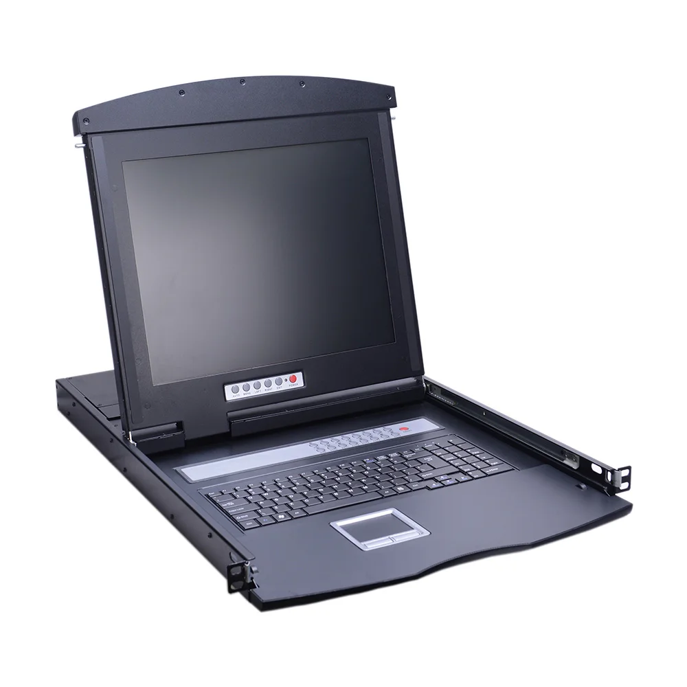 Portable 1U Height 17 Inches Dualrail Type 16 Ports CAT5 LCD KVM Console Switch