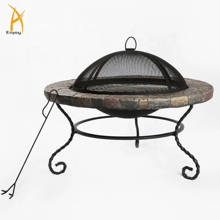 Fire Pits Wood Burning Outdoor Garden Round Firepit