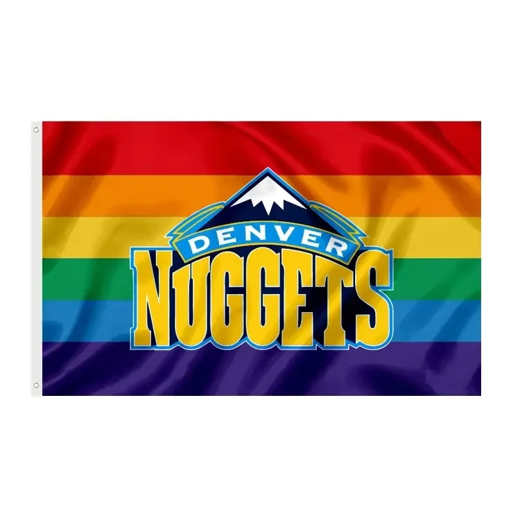 Флаг команды Nbateam Denver Nuggets из полиэфирной ткани 3x5ft NBAteam, баскетбольные флаги