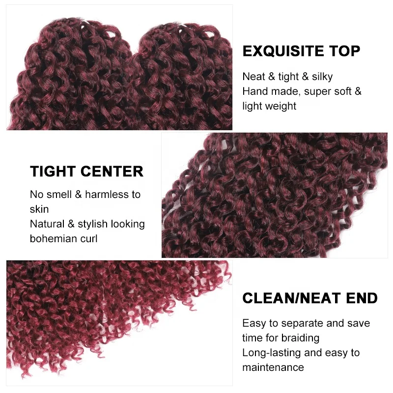 Passion Twist Hair 18 Inch Passion Twist Crochet Hair Ombre Water Wave Crochet Braiding Hair Extensions