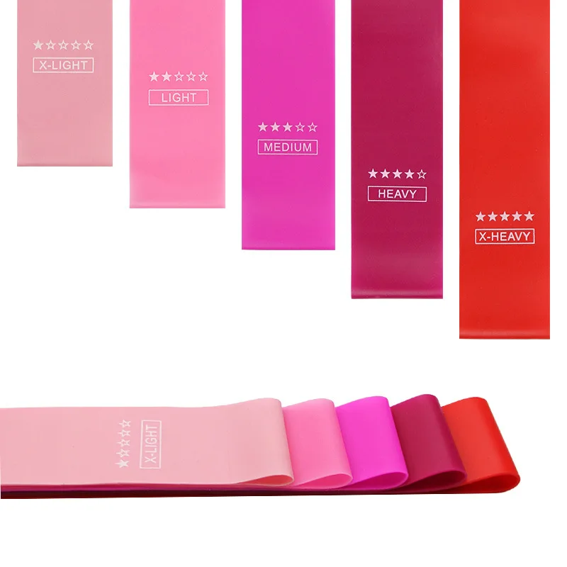 Indoor Factory Make  Your Own Set Custom Logo Workout Plates Rubber Hook Bar Yoga Resistance Loop Exercise Band Roll