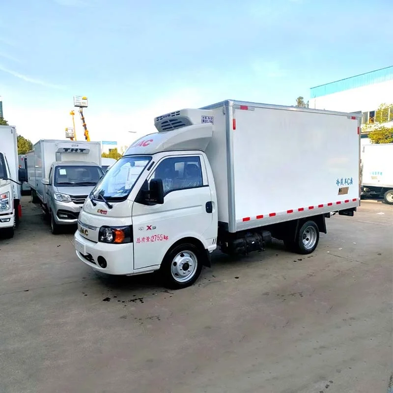Gasoline Fuel Type JAC 2 Tons Refrigeration Truck Mini Freezer Van Truck for Sale