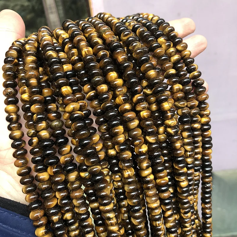 Wholesale 4*6mm 5*8mm Natural tiger Eye Stone Abacus Beads Rondelle Gemstone Saucer Stones for Diy