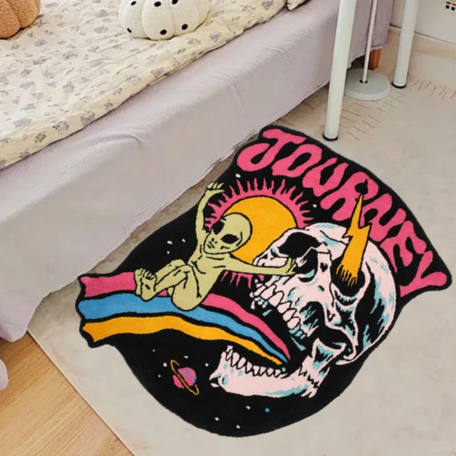 Factory Sale Die Cut 3d Tufted Rug Anime Cartoon Shape Handmade Small Rugs For Bedroom