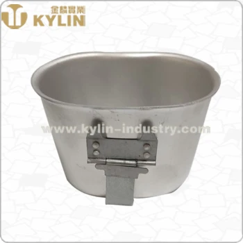 1L oliver green travel canteen with aluminum mug and green bag