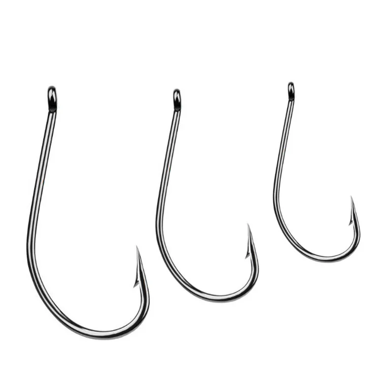 WeiHe 1/0-7/0# 100pcs barbed carbon fishing hook