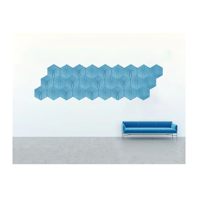 The Wall Of The Piano Room Is Hexagonal Acoustic Foam Decorated With V-slot Polyester Slotted Soundproofing Board