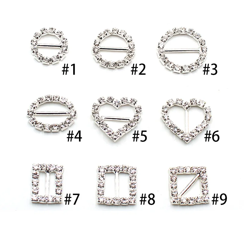 Fashion Style Heart Shape Circle Square Crystal Rhinestone Metal Crystal For Clothes