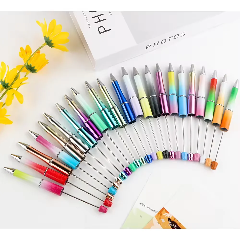 0 New Style Hot Sell Beads Water Transfer Printing Pen Beads Diy Plastic Printed Bead Pens For Diy Handmade Products