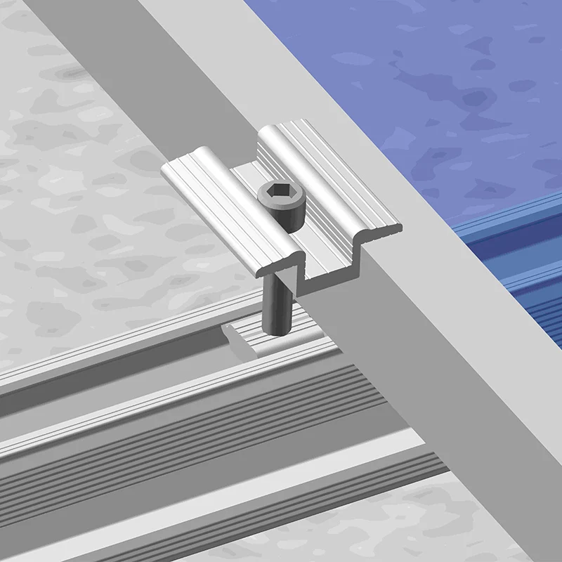 Mid clamp  solar  rail mounting bracket panels solar aluminum solar panel roof mount system