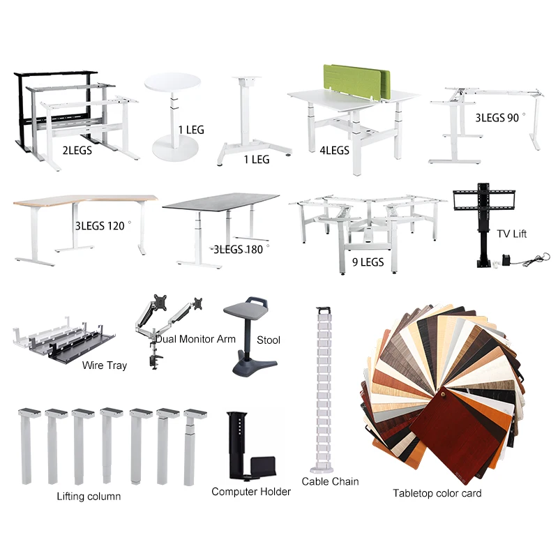 M1 Custom Friendly Ergonomic Office Standing Desk Factory Adjustable Height Table with Wheels