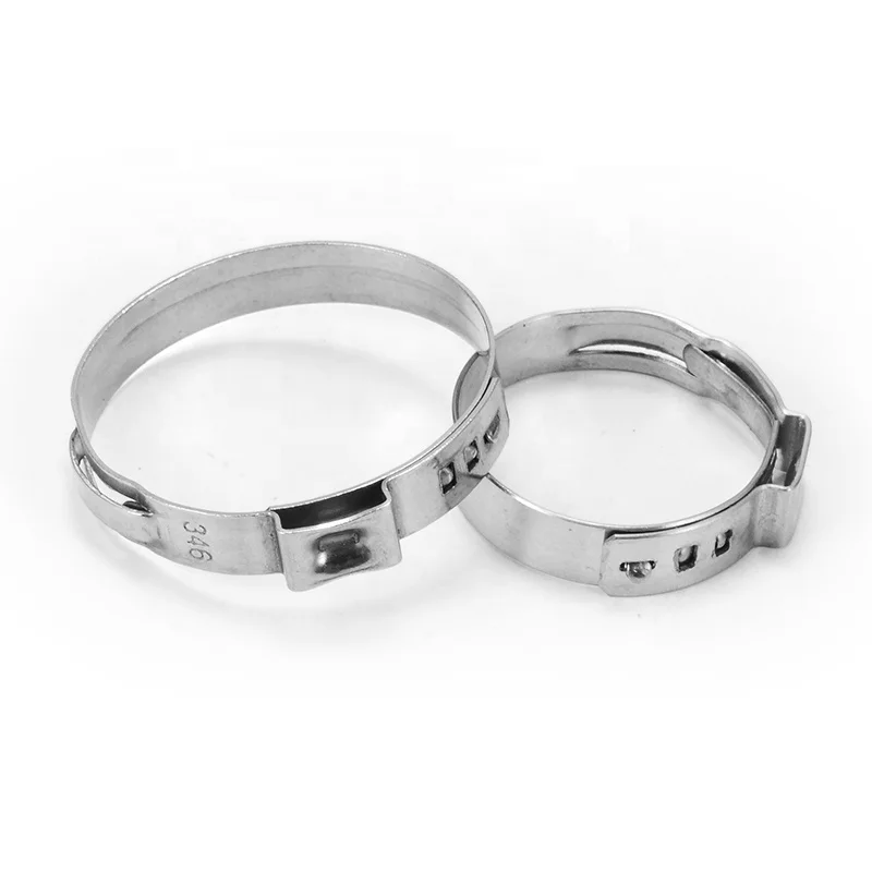 Single Ear Hose Clamps 304 Stainless Steel 6-33.1mm Stepless Cinch Rings Crimp Assortment Kit Ear Clamp Pincer for Securing Pipe