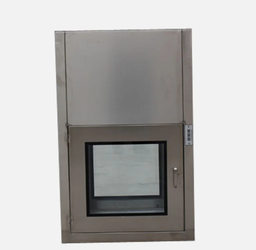 Ginee Medical Mechanical interlock pass box for operating theatre medical transfer box UV pass box