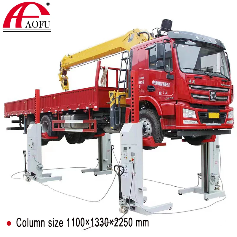 factory directly sale hydraulic mobile 4 column truck lift with cables