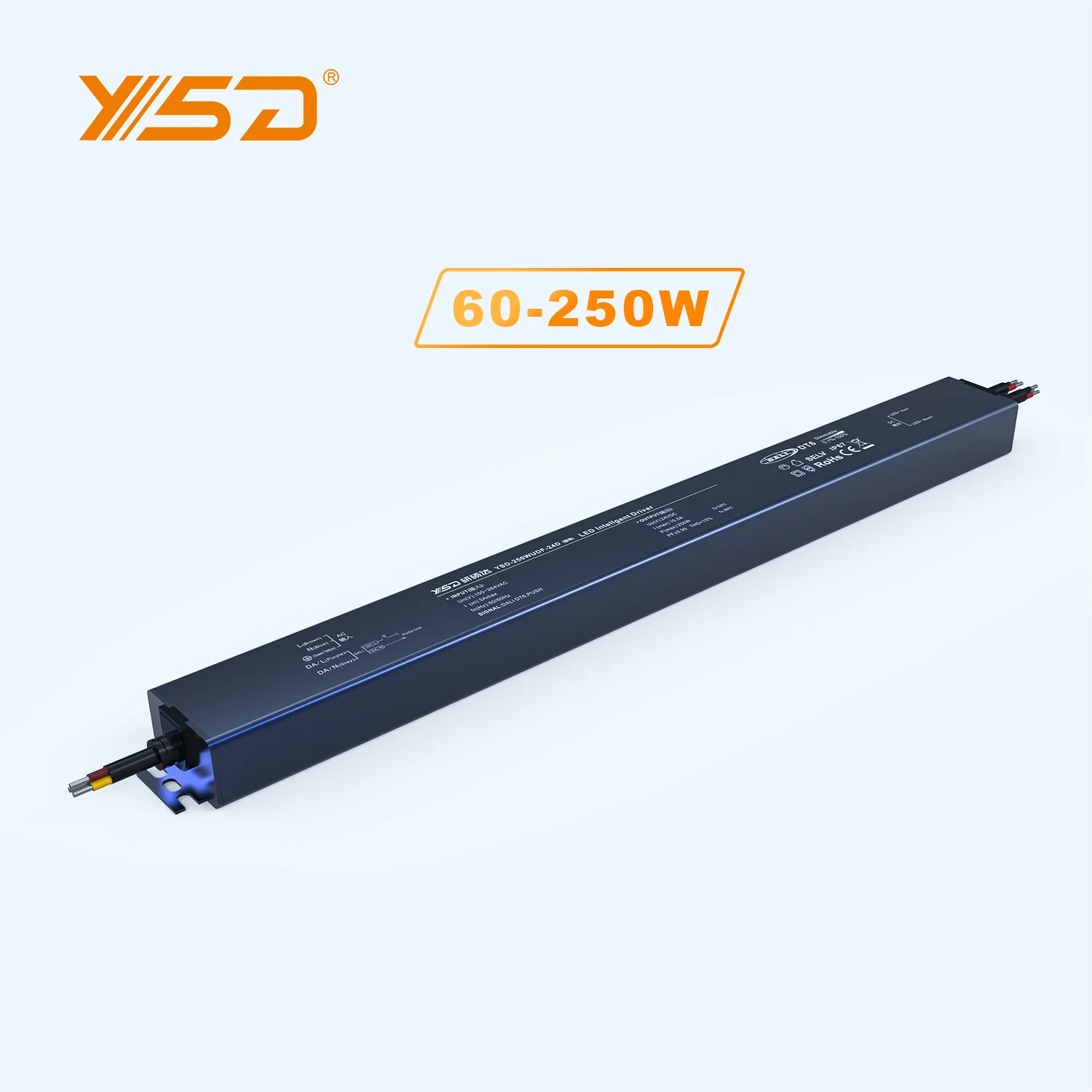 YSD Waterproof New DALI Ultra-thin Power Supply 60W-250W LED driver for Mirror Light Furniture Lighting Equipment