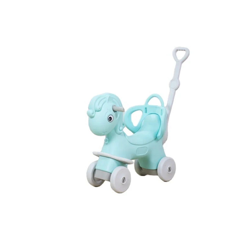 2021 New Style Factory Supplier Plastic Kids Rocking Horse With Wheels  And Single Handle