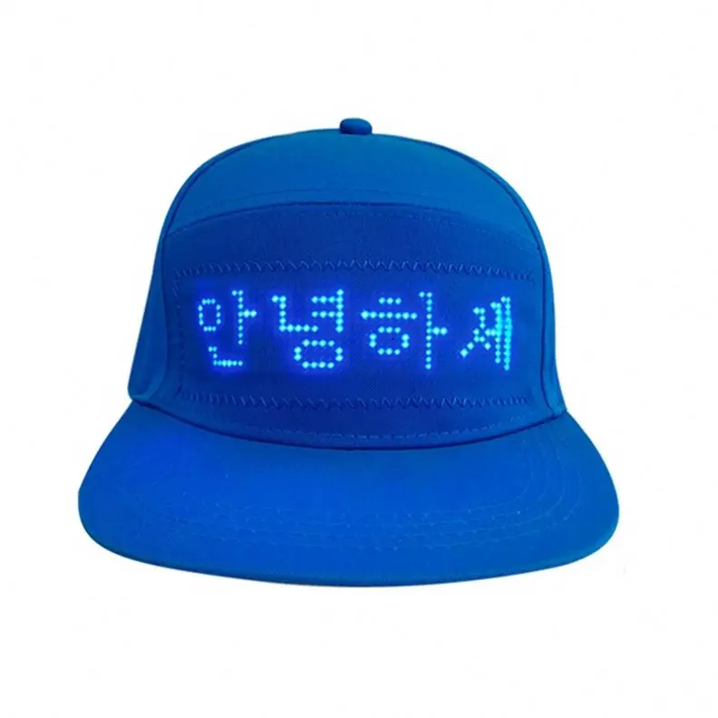 Smart Design LED Hat Programmable Message Display Luminous Baseball Cap Hip Hop Party Flashing Hat Golf Fishing LED Hats