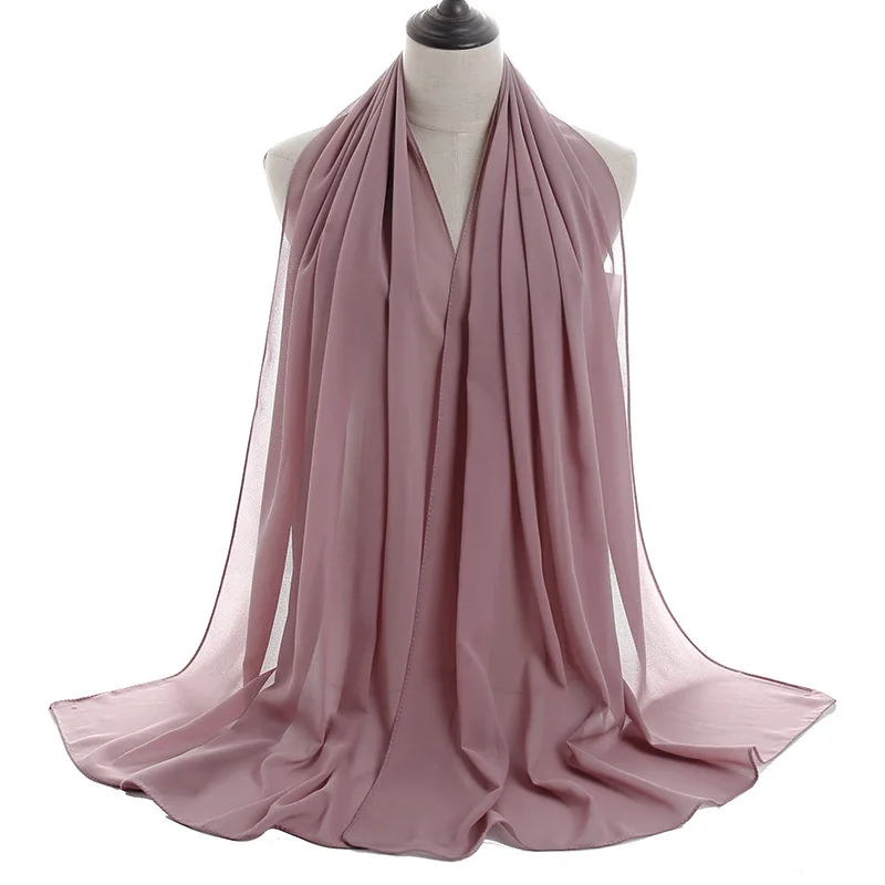 
Wholesale Plain georgette scarf thick bubble heavy chiffon borong tudung woman shawl muslim scarf hijab 