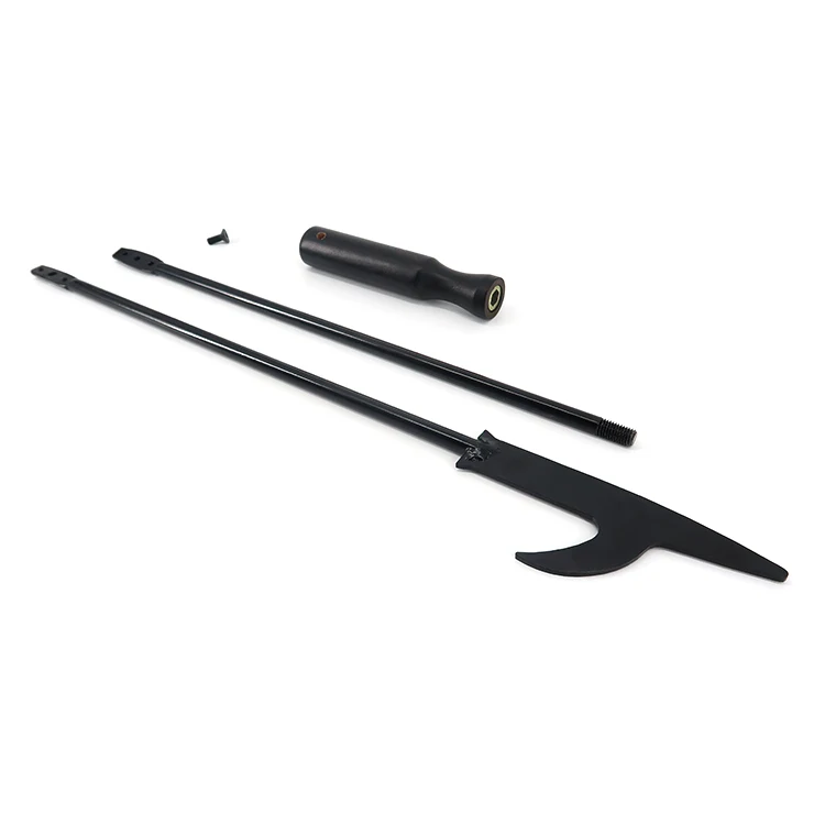 2 in 1 Detachable Cast Iron Fire Poker Fireplace Tools Camping Campfire Portable Fire Tongs 40 inch BHG-004