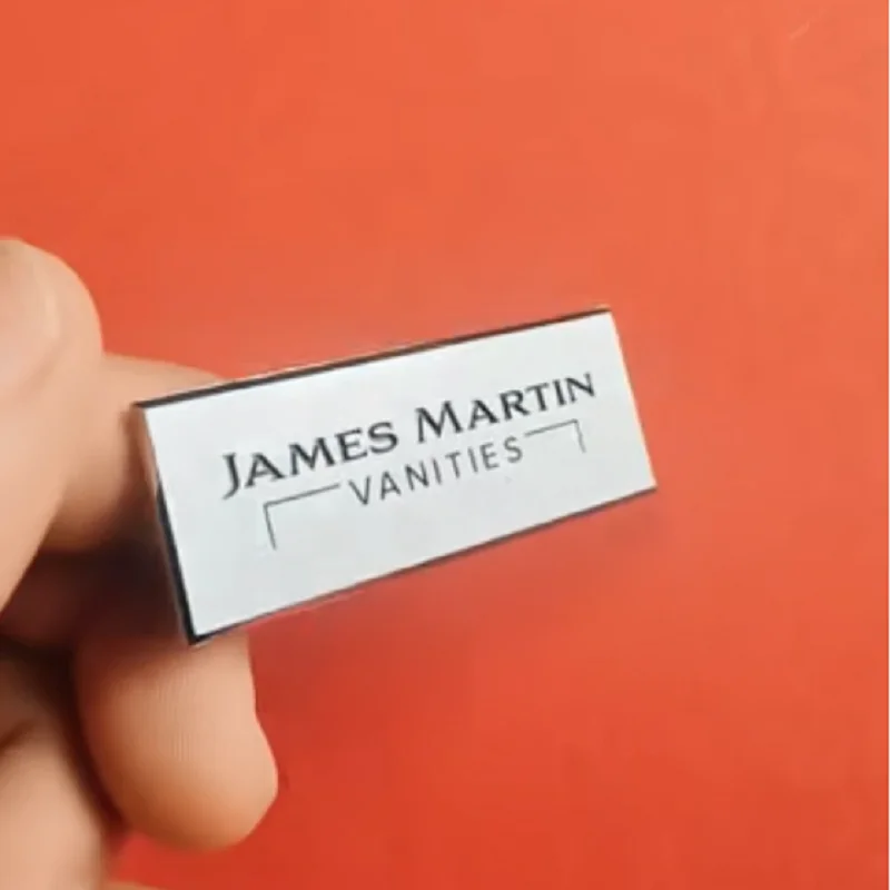 High Quality Factory Price Custom Name Tag Nametag with Fancy Logo Gold Plated Stainless Steel Magnetic Metal Pin Name Badge