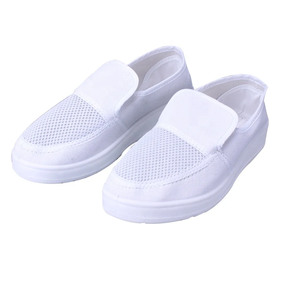 Comfortable Unisex PU Outsole Dustproof Clean Room ESD White Mesh Shoes/Anti Static Shoes For Workshop