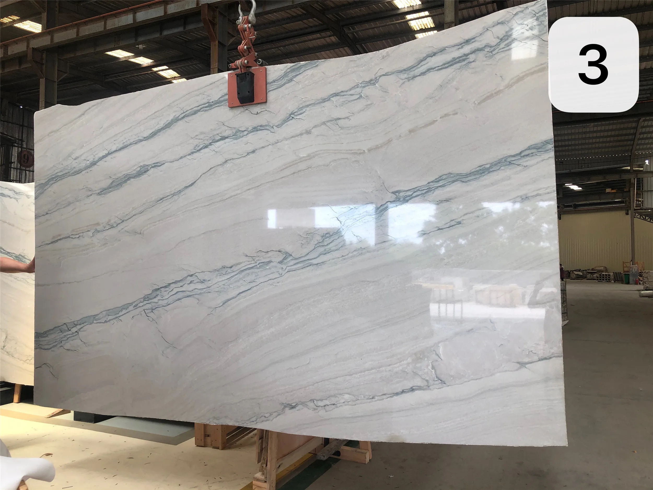 Luxury natural river white quartzite slab for kitchen countertop