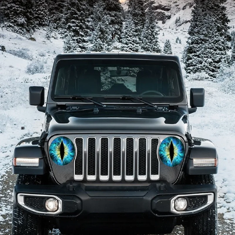 2Pcs Beast Eyes Headlight Decals 3D Eyes Car Stickers Round Headlight Decal for Truck Car Body Window Bumper