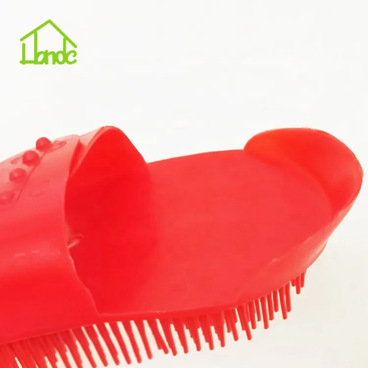 17.5x8.5cm Red Black Or Green PE/Plastic Pet Grooming Brush Massage Comb Horse Brush