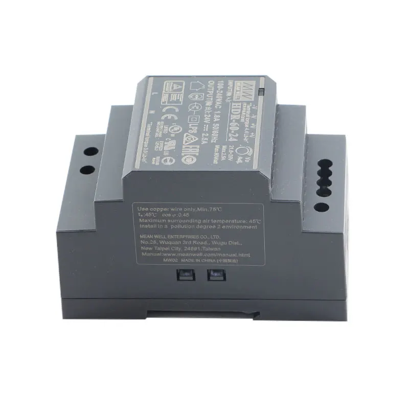 MEAN WELL  HDR-60-24  60W 12V 15V 24V 48V Meanwell Din Rail 24V 5A Power Supply Manufacturer