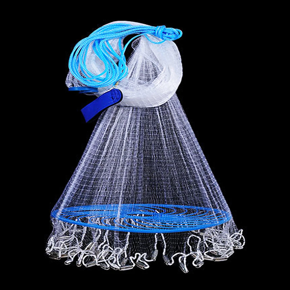 Bengku Aluminum Item Blue Telescopic Pole Aluminium Fish Bundles Knotless Nylon Bottom Trawl Landing Net Fly Fishing