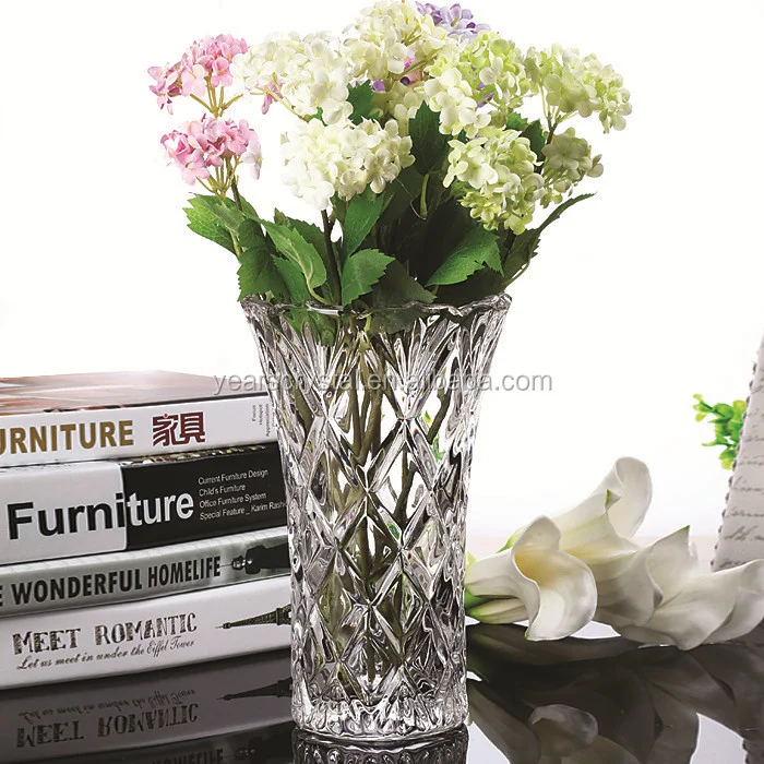 Hot Sales Flower Glass Vases Home Decoration 10 INCHES Tall Crystal Vases For Wedding Centerpieces