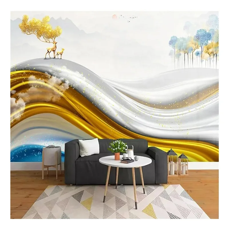 Marble Wallpaper White And Gold Stone Self-adhesive Wallpaper Sticker Wallpaper in Roll Packaging