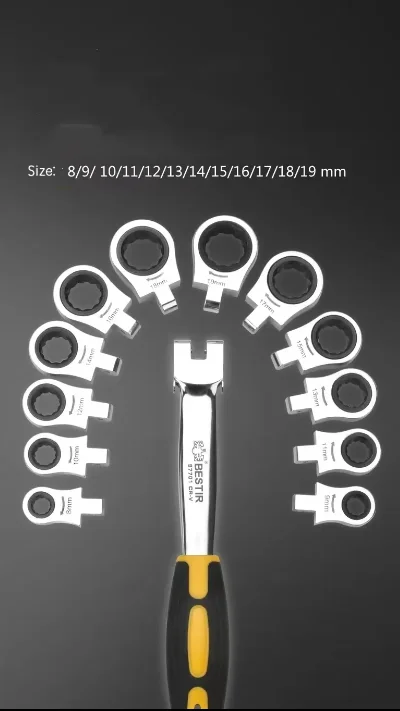 Combination Ratchet Wrenches with Keys Gear Ring Reversible Wrench Car Auto Repair Hand Tool