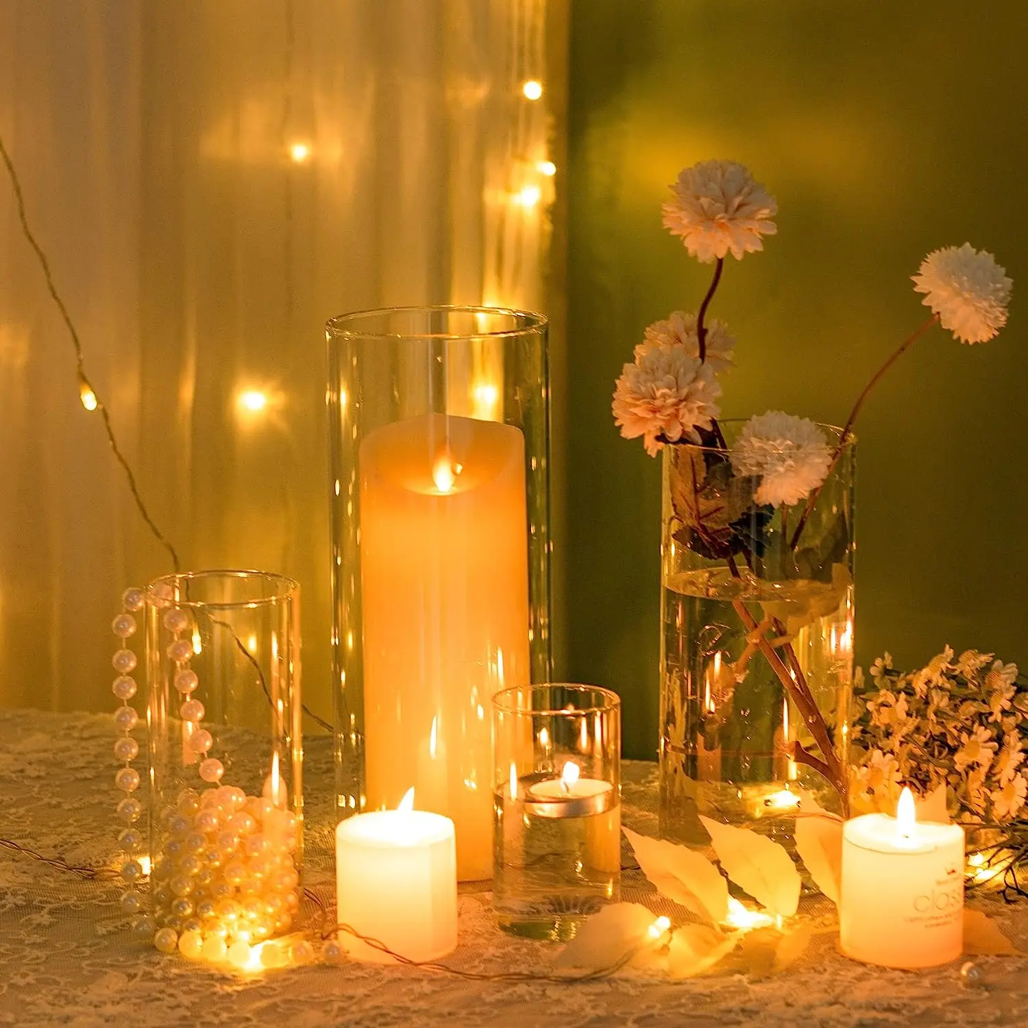 Wedding Decoration Glass Candle Holder Vase Candle Stand for Table Centerpieces Modern Custom Size Accepted Glass Centre Pieces