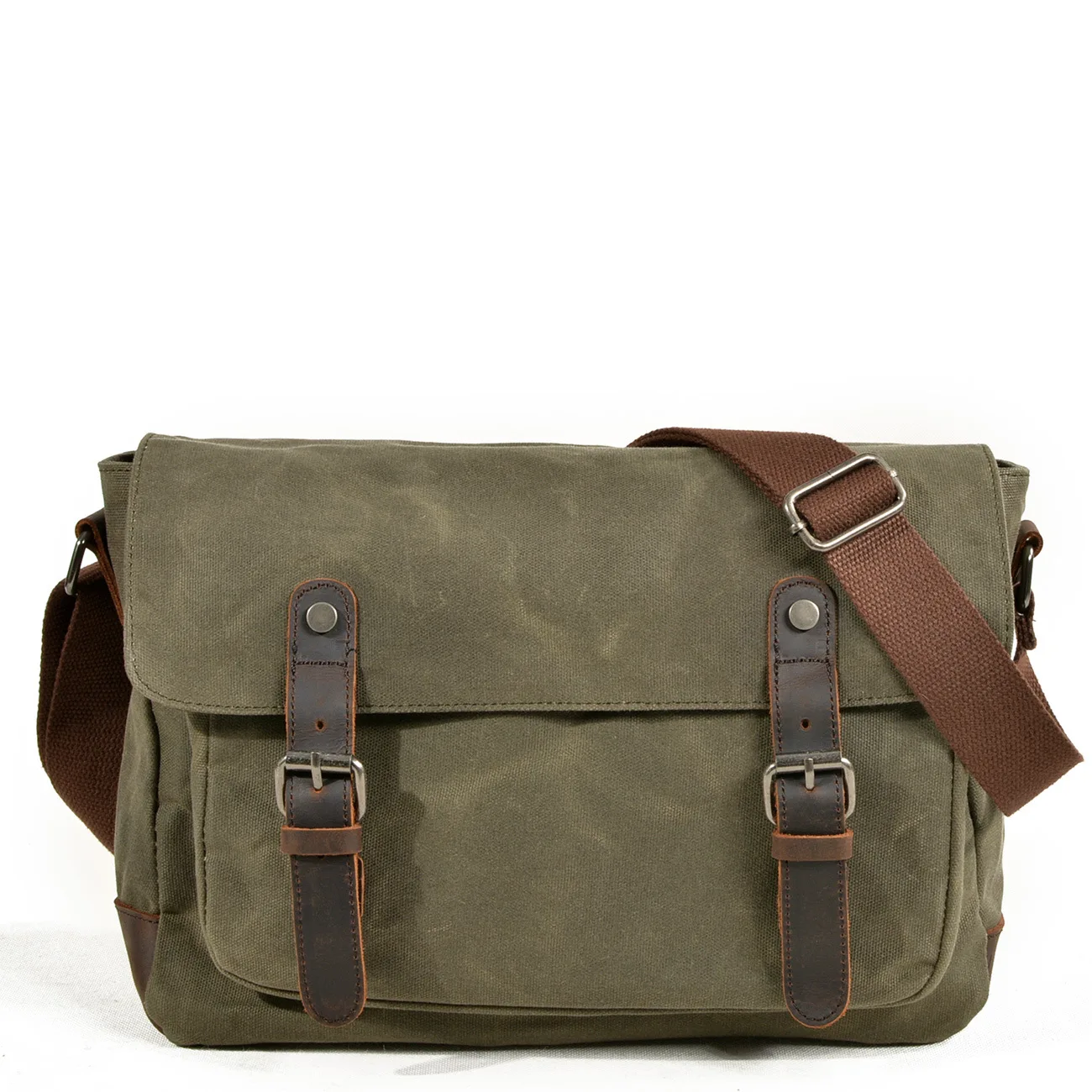 N-138 Nerlion in Stock Fast Delivery Waterproof Oil Waxed Canvas Messenger Laptop Briefcase Large Satchel Canvas Messenger Bag