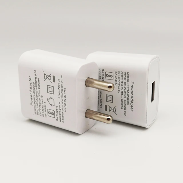 
2020 BIS Certification Shenzhen Factory Price Indian Standard IN Plug 5V 2A USB Travel Wall Charger Power Adapter 