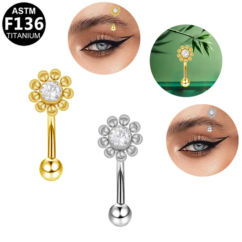 Gaby High-End F136 Titanium Alloy Puncture Eyebrow Nail Simple Basic Fashion Piercing Jewelry
