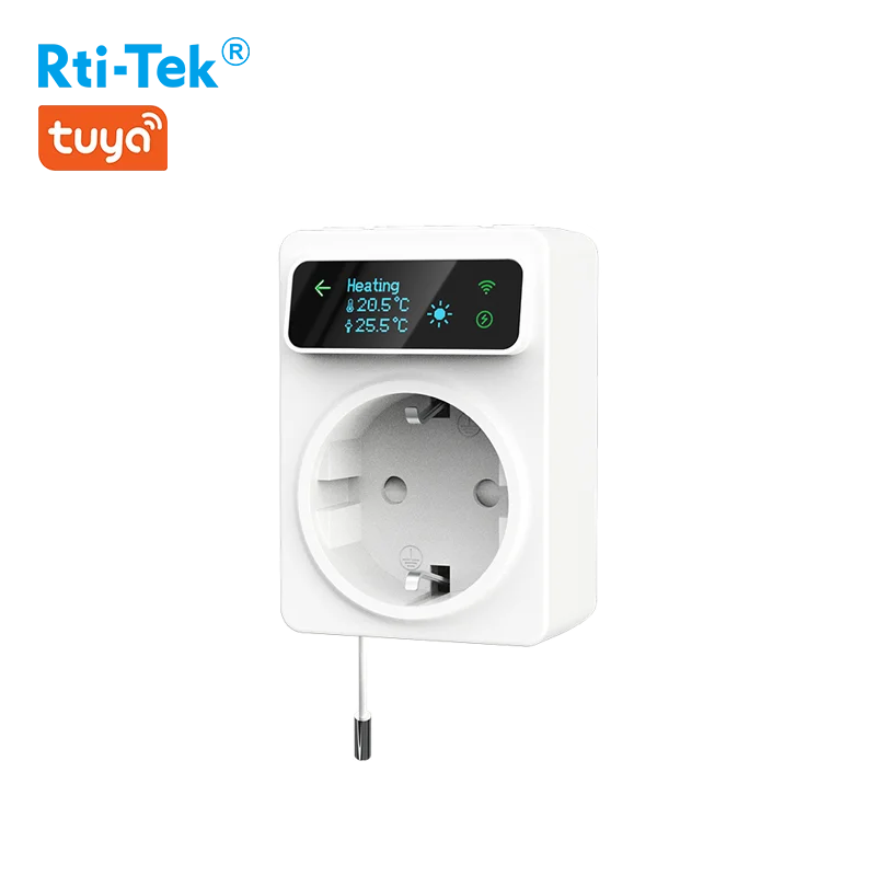 Wi-Fi smart socket thermostat OLED suitable for 16A cooling and heating temperature control switch off and on