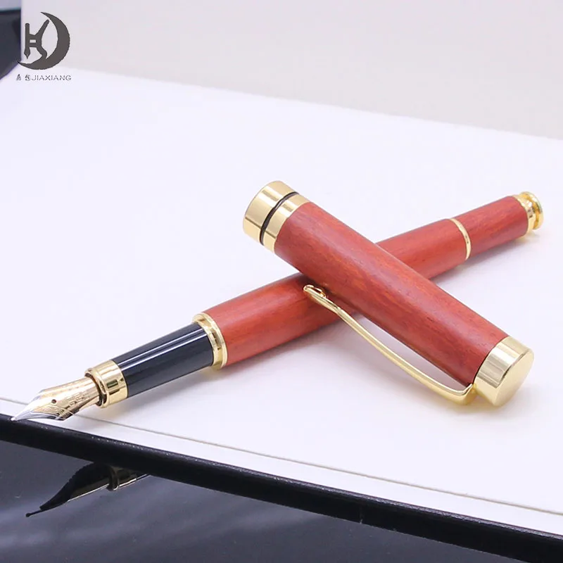 Luxury Handmade Gift Natural wood Fountain pen custom company logo Noble Rosewood/ walnut / maple wood pen set