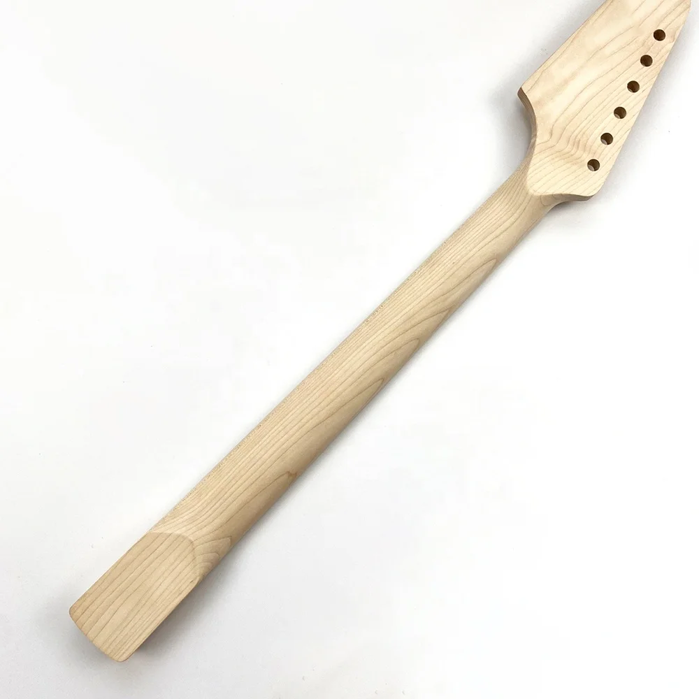 22 Frets 9.5 Inch Radius Unfinished Maple Neck Paddle Headstock ST TL Electric Guitar Neck for DIY electric guitars kits