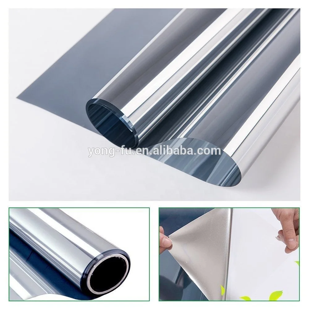 For Sale VLT05-15% Heat transfer double Silver Mirror Safety Window Film Glass Protective Film