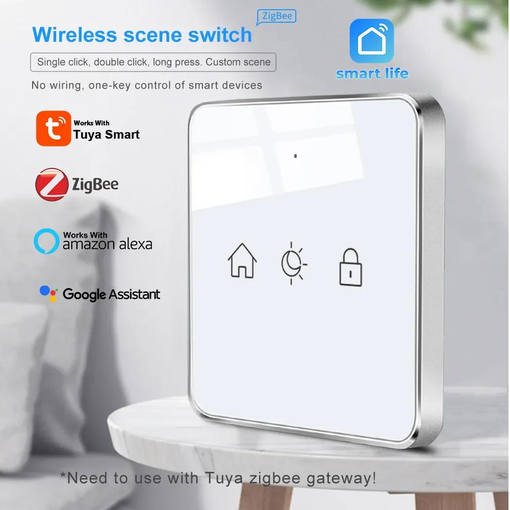 SZMYQ Tuya ZigBee беспроводной переключатель сцены сенсорная стеклянная панель Пульт дистанционного управления 3Gang Zigbee шлюз требуется домашний выключатель света