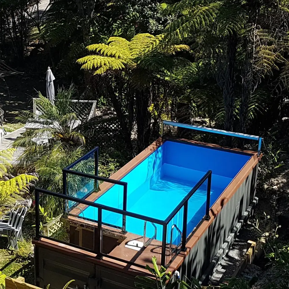 prefab modern portable swimming pool container underground inground with massage hot tube spa jets