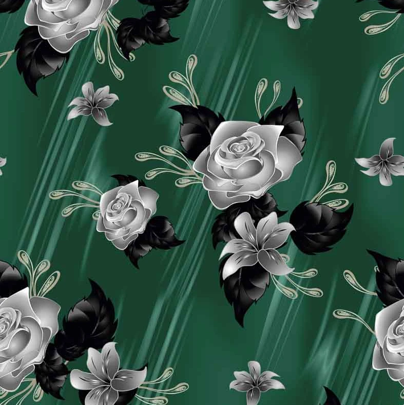 Custom paper Digital print 75D crepe chiffon floral print fabric for clothing