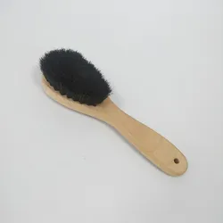 High quality wooden horsehair suit coat clothes brush long handle lint remover cleaning brush for hat clothes