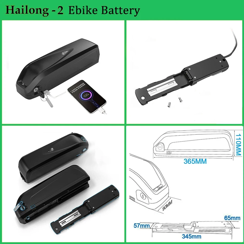 21700 50E E-Bike Battery Hailong 36V 52V 48V 20Ah 25Ah Battery Pack for Bafang Electric Bicycle 1500W 1000W 750W 500W 350W 250W