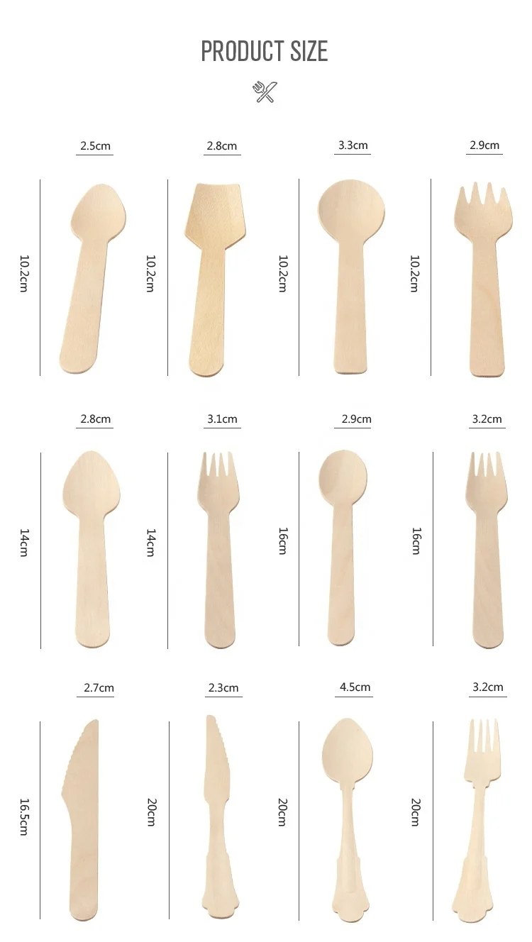 Biodegradable Disposable Wooden Flatware Fork Knife Biodegradable Bamboo Cutlery Travel Tableware Set