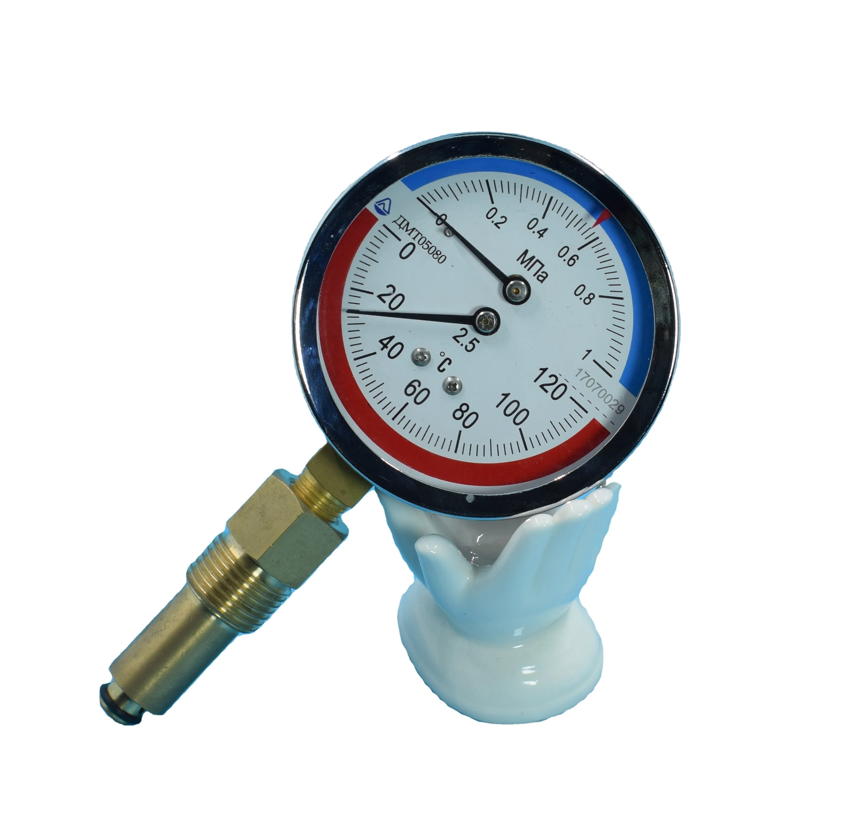 New Pump Accessories Stainless Steel Temperature Pressure Gauge